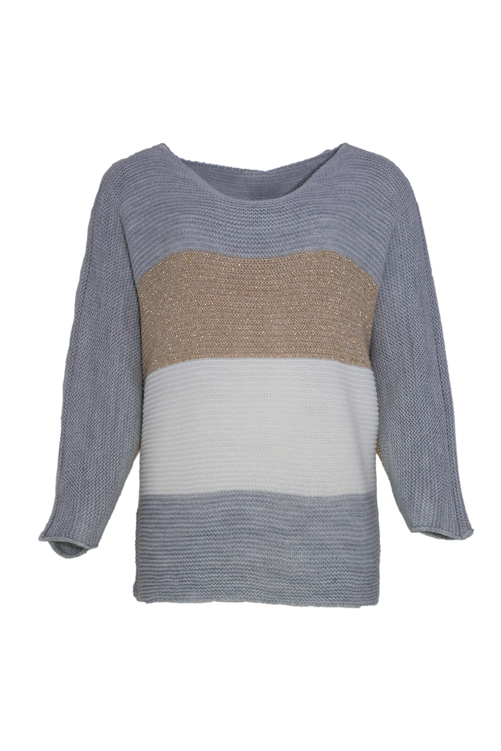Trui lurex grijs