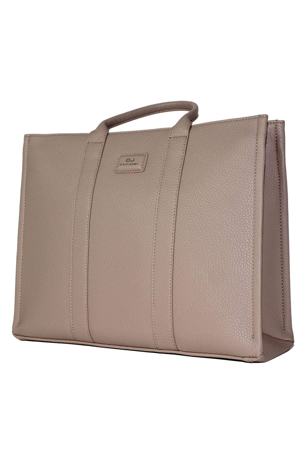 Kunstleder handtas groot beige