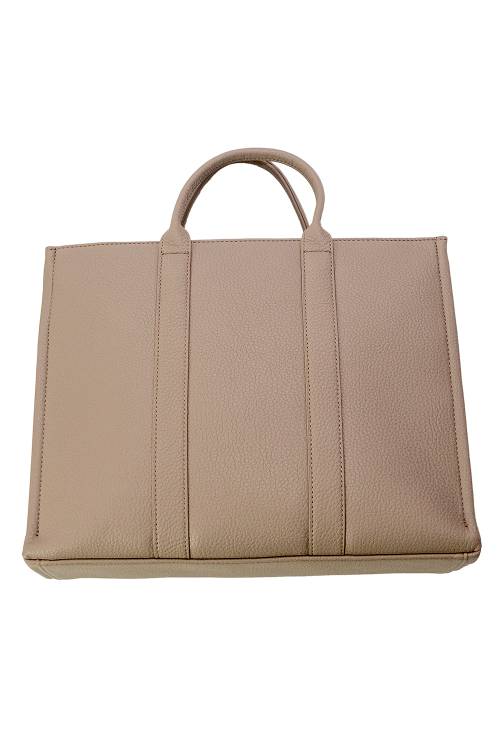 Kunstleder handtas groot beige