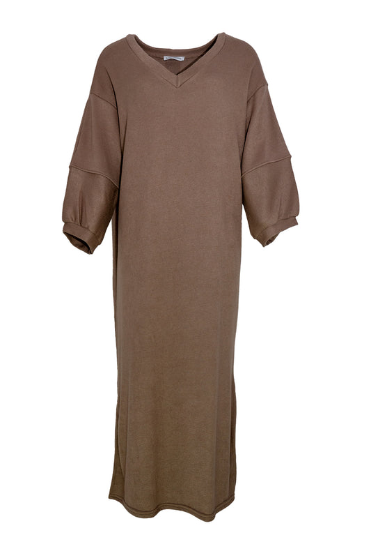 Jurk beige - V-hals