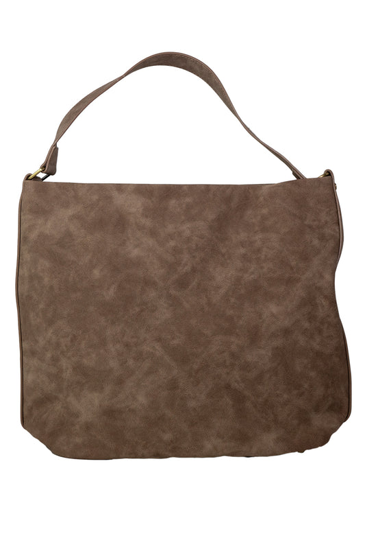 Kunstleder schoudertas beige