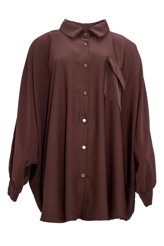 Blouse vleermuis Bruin
