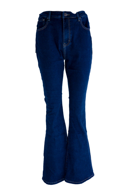 Flared push-up Jeans blauw