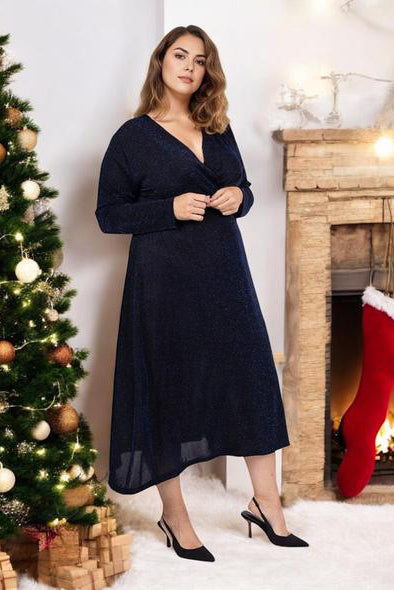 Glitterjurk blauw