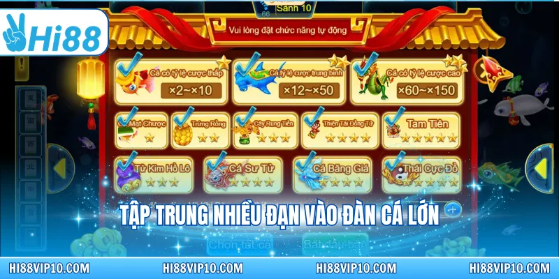 Tập trung nhiều đạn vào đàn cá lớn